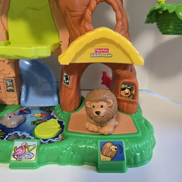 Fisher-Price Little People Zoo Talkers Safari Jungle Tree House Toddler Playset - Picture 7 of 17